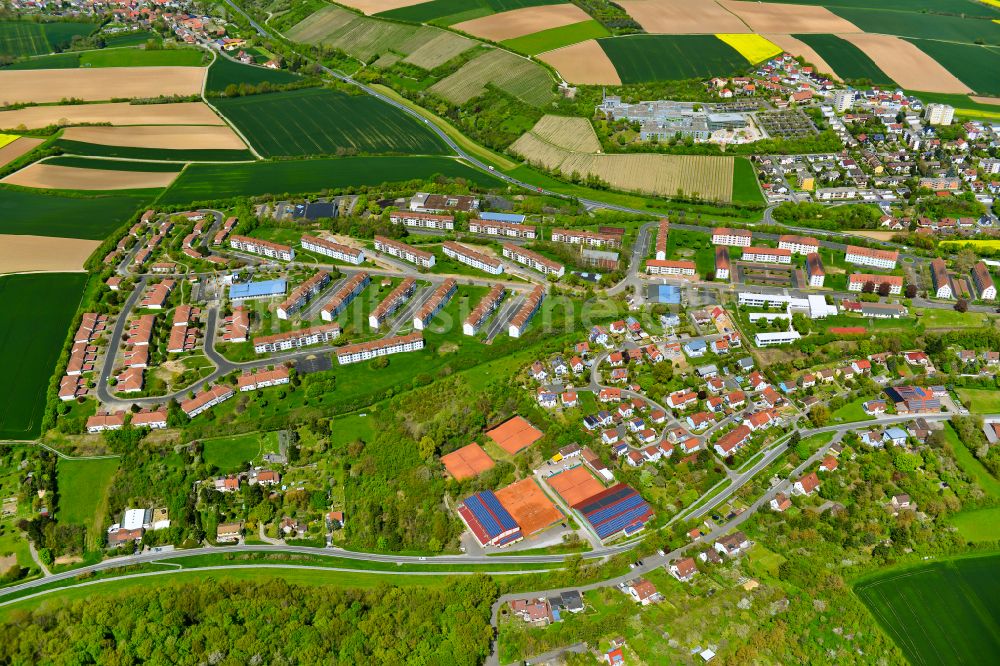 Luftbild Kitzingen - Wohngebiet am Feldrand in Kitzingen im Bundesland Bayern, Deutschland