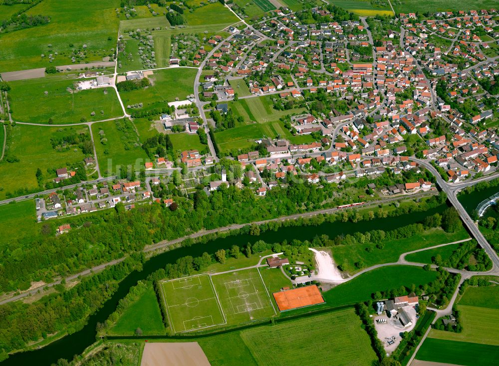 Rottenacker von oben - Wohngebiet am Feldrand in Rottenacker im Bundesland Baden-Württemberg, Deutschland