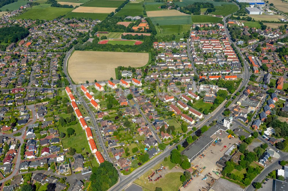 Werne aus der Vogelperspektive: Wohngebiet am Feldrand in Werne im Bundesland Nordrhein-Westfalen, Deutschland