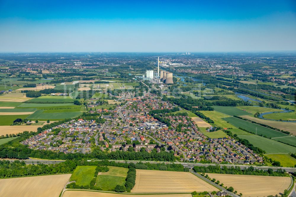 Luftaufnahme Werne - Wohngebiet am Feldrand in Werne im Bundesland Nordrhein-Westfalen, Deutschland