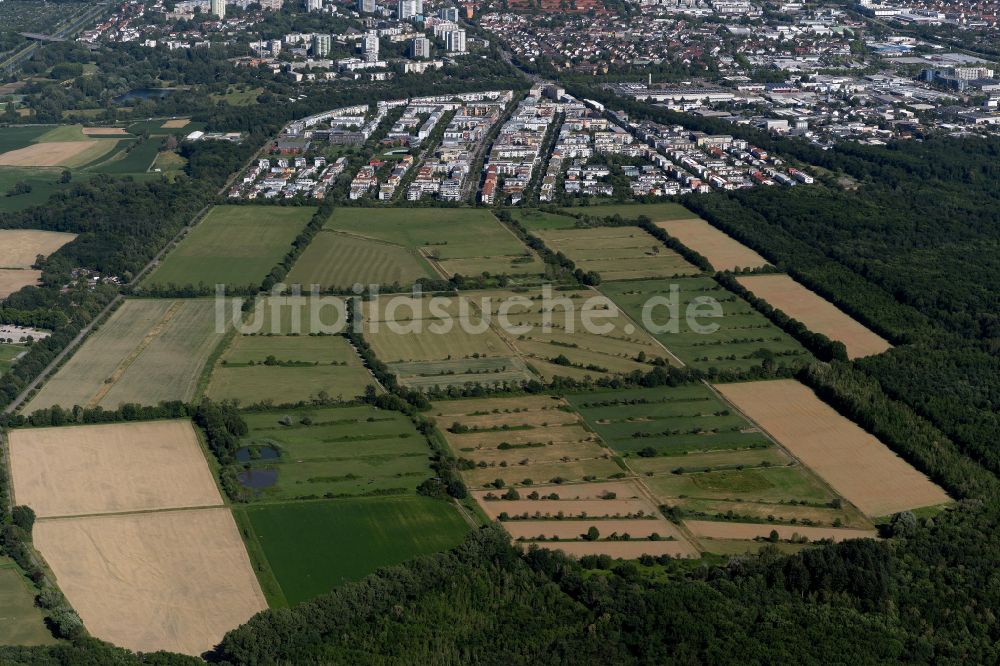 Luftbild West - Wohngebiet am Feldrand in West im Bundesland Baden-Württemberg, Deutschland