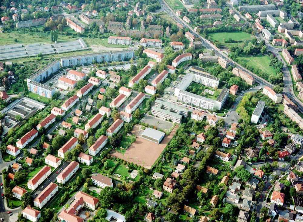 Dresden - Strehlen aus der Vogelperspektive: Wohngebiet an der Feuerbachstraße in Dresden-Strehlen - ein Objekt der MÜBAU GmbH