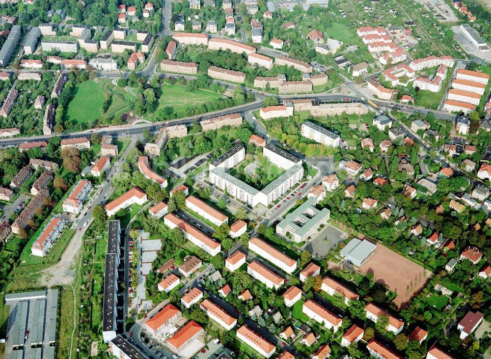 Dresden - Strehlen aus der Vogelperspektive: Wohngebiet an der Feuerbachstraße in Dresden-Strehlen - ein Objekt der MÜBAU GmbH