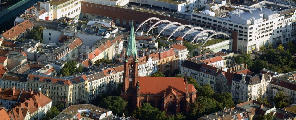 Berlin Prenzlauer Berg von oben - Wohngebiet an der Gethsemanekirche an der Stargarder Straße im Prenzlauer Berg von Berlin