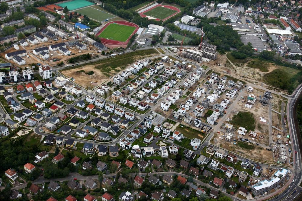 Mainz Mombach aus der Vogelperspektive: Wohngebiet Gonsbachterrassen in Mainz im Bundesland Rheinland-Pfalz