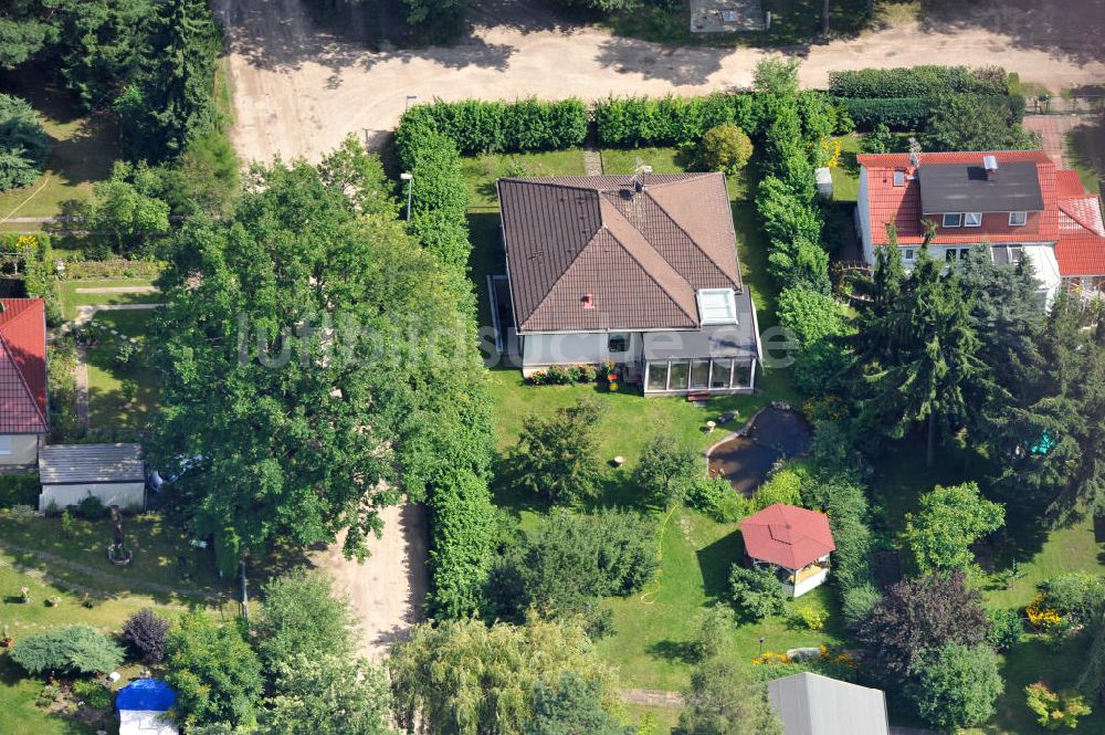 Fredersdorf - Vogelsdorf aus der Vogelperspektive: Wohngebiet am Heideweg in Fredersdorf-Vogelsdorf