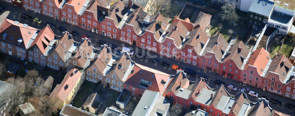 Potsdam aus der Vogelperspektive: Wohngebiet Holländerviertel / das Holländische Viertel in Potsdam