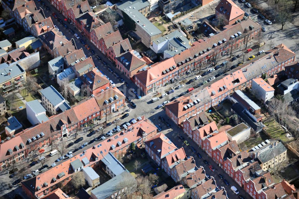 Luftaufnahme Potsdam - Wohngebiet Holländerviertel / das Holländische Viertel in Potsdam