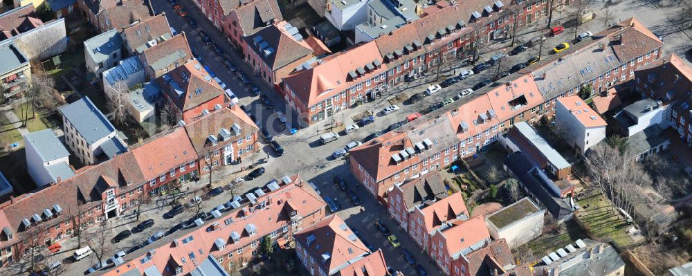 Potsdam von oben - Wohngebiet Holländerviertel / das Holländische Viertel in Potsdam