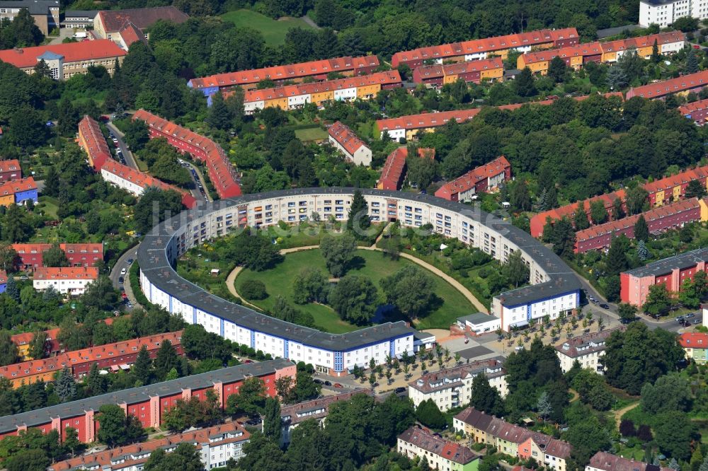 Berlin aus der Vogelperspektive: Wohngebiet Hufeisensiedlung in Berlin - Britz