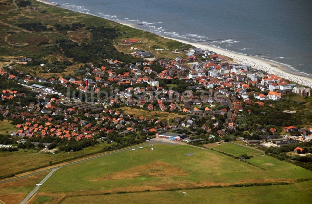 Luftaufnahme Wangerooge - Wohngebiet auf der Insel Wangerooge im Bundesland Niedersachsen