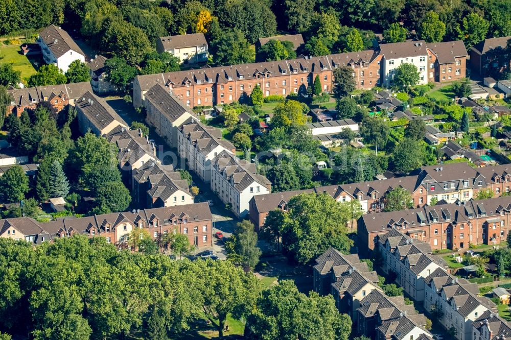 Duisburg von oben - Wohngebiet der Josef-Kolonie (Jupp-Kolonie) in Duisburg im Bundesland Nordrhein-Westfalen