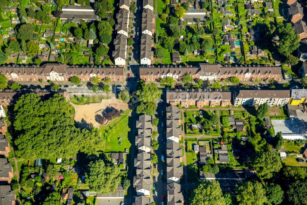 Luftaufnahme Duisburg - Wohngebiet der Josef-Kolonie (Jupp-Kolonie) in Duisburg im Bundesland Nordrhein-Westfalen