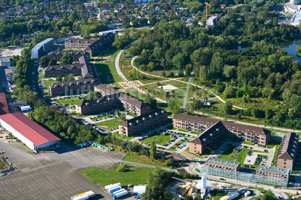 Bernau von oben - Wohngebiet Kasernenbogen Panke-Park - Pankebogen in Bernau im Bundesland Brandenburg, Deutschland