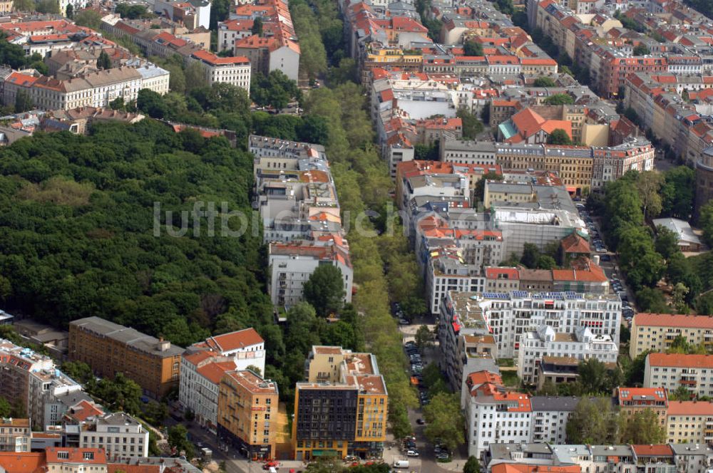 Berlin von oben - Wohngebiet Kollwitzstraße Prenzlauer Berg