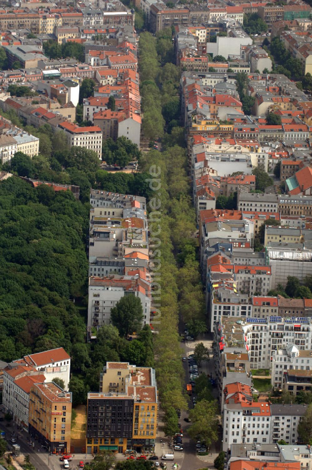 Luftbild Berlin - Wohngebiet Kollwitzstraße Prenzlauer Berg