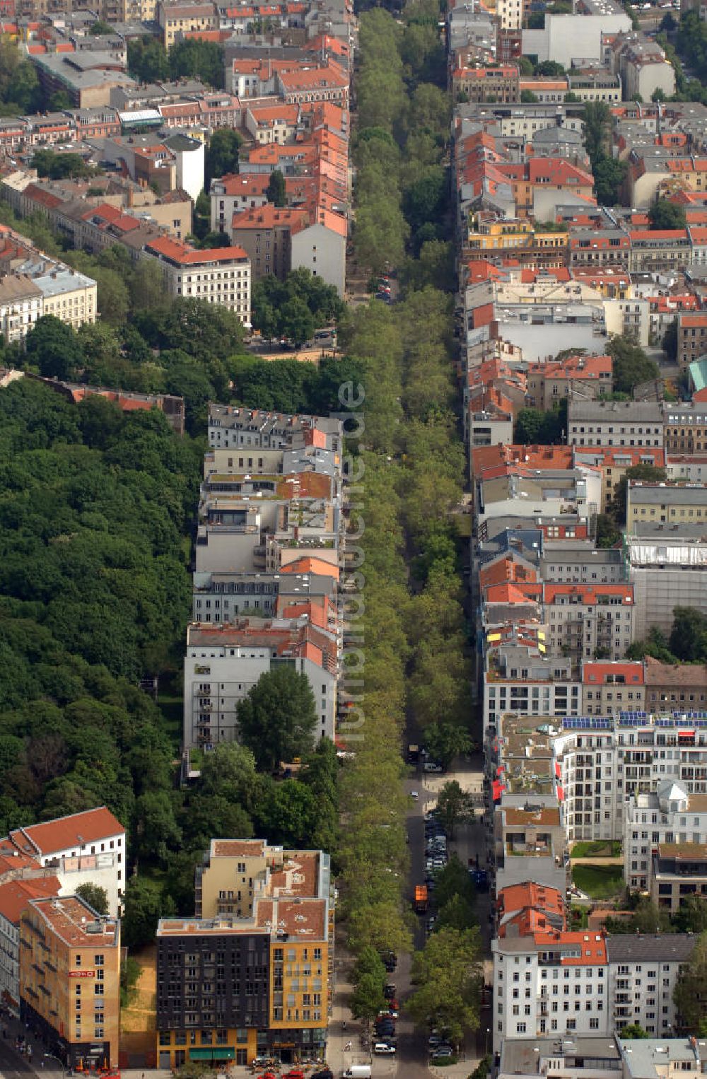 Berlin von oben - Wohngebiet Kollwitzstraße Prenzlauer Berg