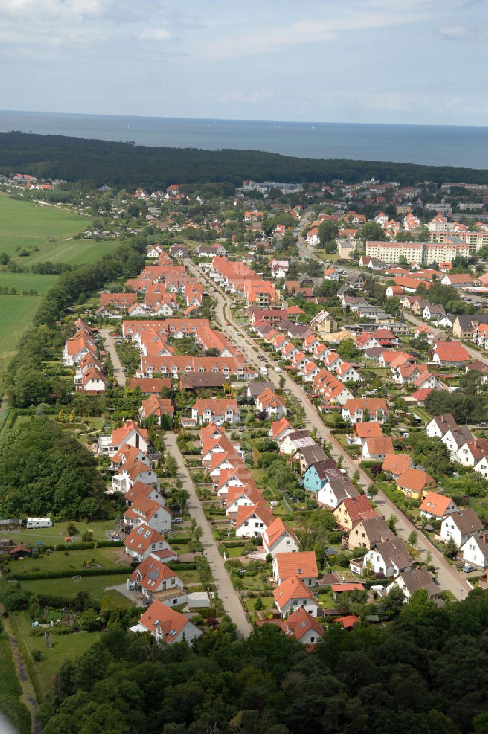 Ostseebad Graal-Müritz aus der Vogelperspektive: Wohngebiet Koppenheide der HAWO Bauträger KG in unmittelbarer Strandnähe im Ostseeheilbad Graal-Müritz