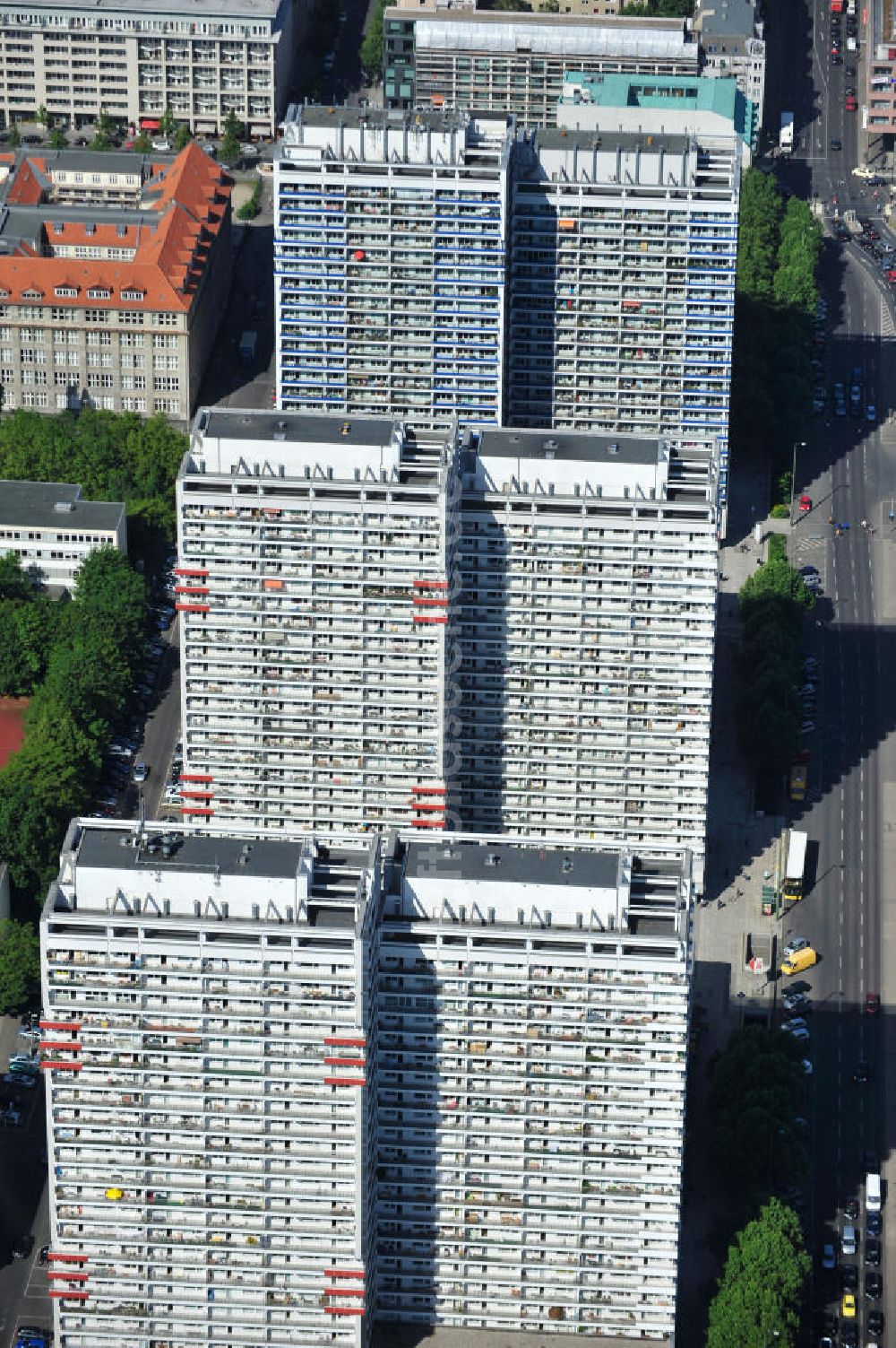 Luftbild Berlin - Wohngebiet Leipziger Straße Berlin - Mitte