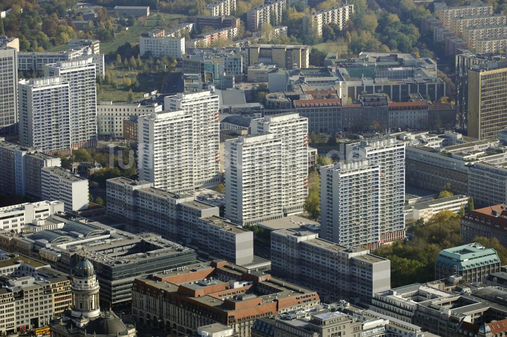 Luftbild Berlin - Wohngebiet an der Leipziger Strasse in Berlin-Mitte