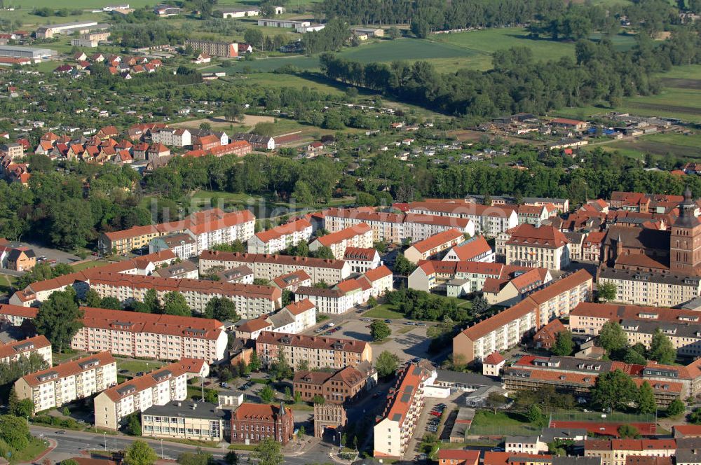 Malchin von oben - Wohngebiet in Malchin