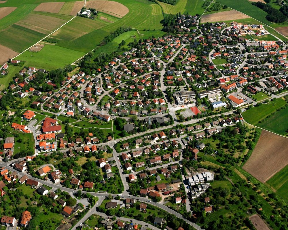 Allmersbach im Tal aus der Vogelperspektive: Wohngebiet der Mehrfamilienhaussiedlung in Allmersbach im Tal im Bundesland Baden-Württemberg, Deutschland