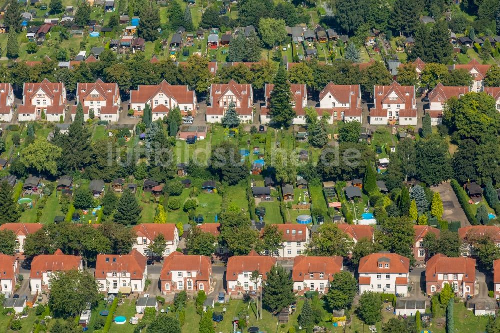 Luftaufnahme Lünen - Wohngebiet der Mehrfamilienhaussiedlung Alte Kolonie Brambauer in Lünen im Bundesland Nordrhein-Westfalen