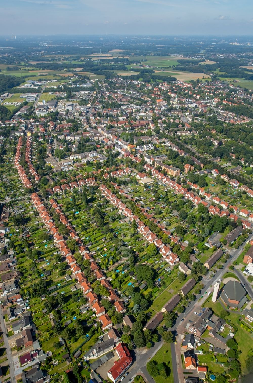 Luftbild Lünen - Wohngebiet der Mehrfamilienhaussiedlung Alte Kolonie Brambauer in Lünen im Bundesland Nordrhein-Westfalen