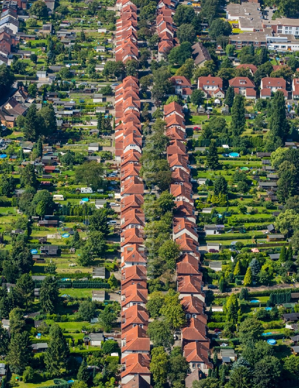 Luftbild Lünen - Wohngebiet der Mehrfamilienhaussiedlung Alte Kolonie Brambauer in Lünen im Bundesland Nordrhein-Westfalen