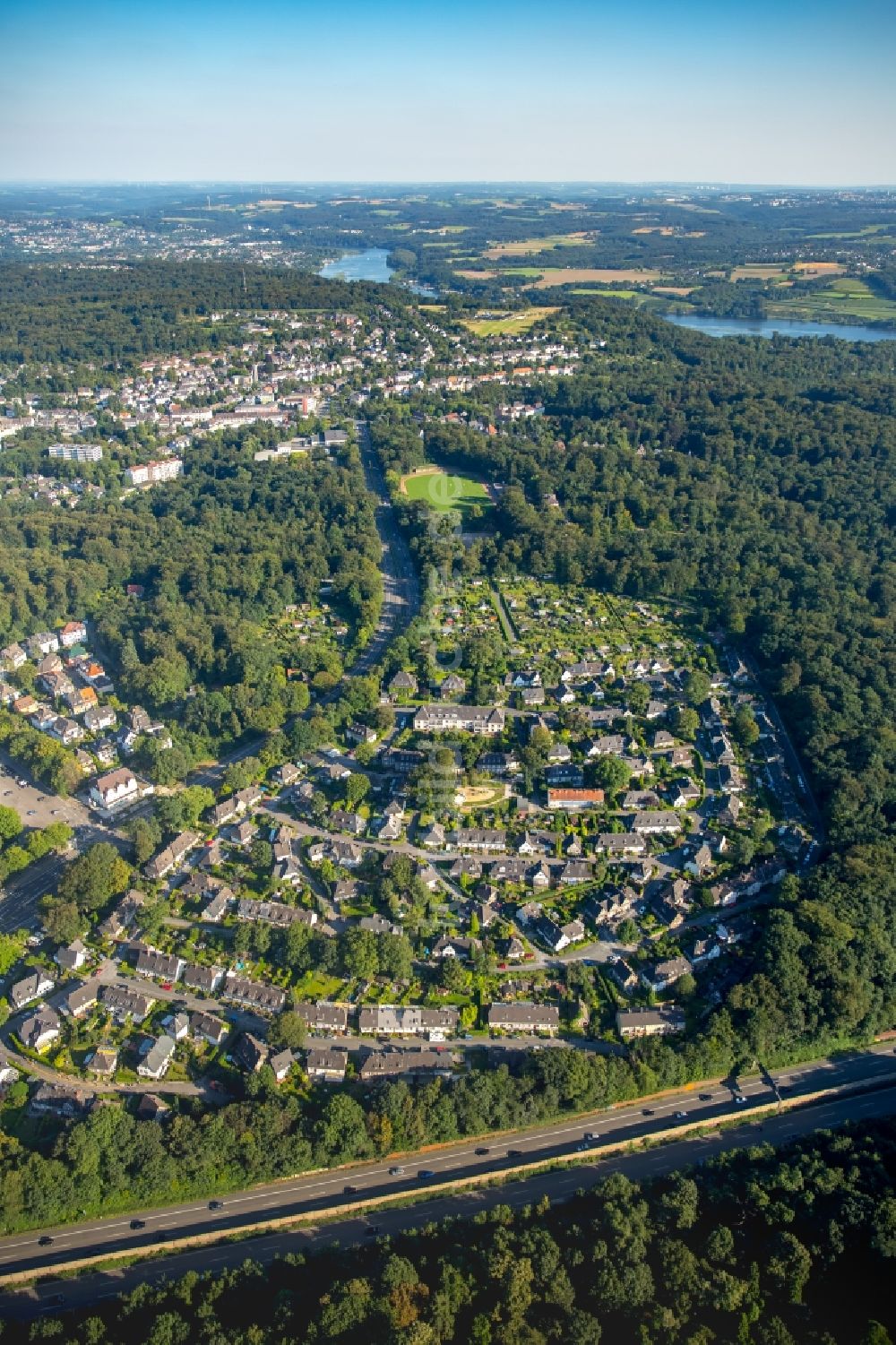 Essen aus der Vogelperspektive: Wohngebiet einer Mehrfamilienhaussiedlung Altenhofsiedlung II in Essen im Bundesland Nordrhein-Westfalen