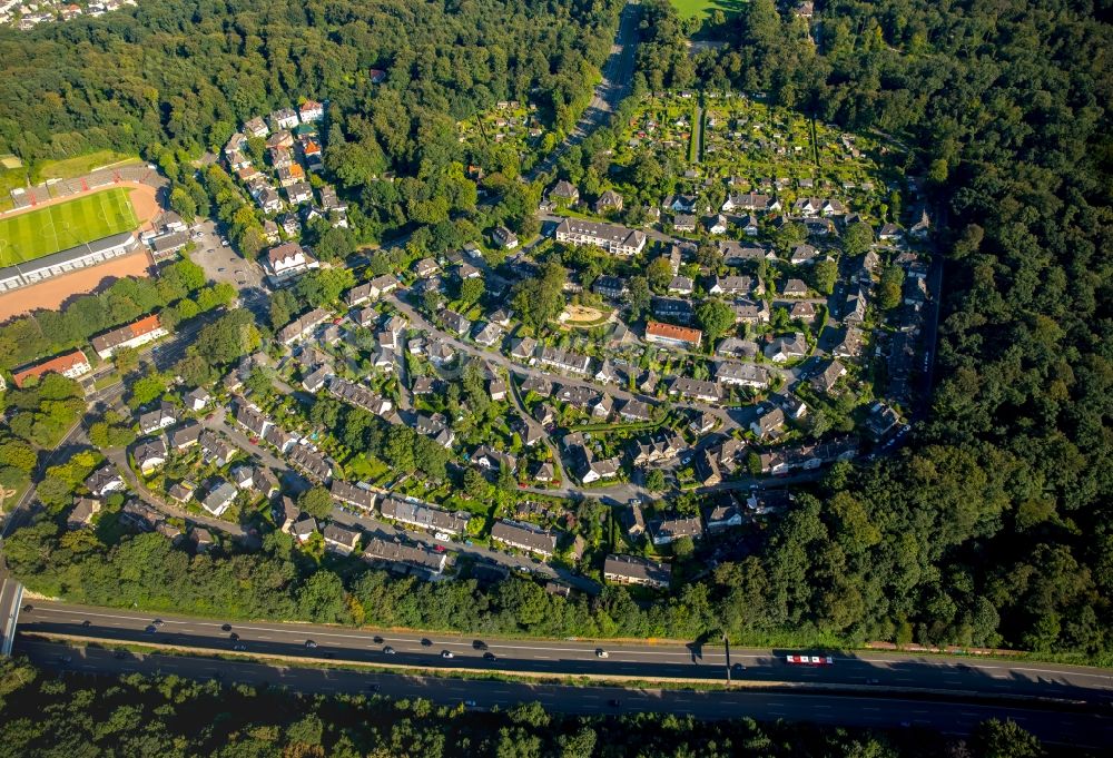 Luftaufnahme Essen - Wohngebiet einer Mehrfamilienhaussiedlung Altenhofsiedlung II in Essen im Bundesland Nordrhein-Westfalen