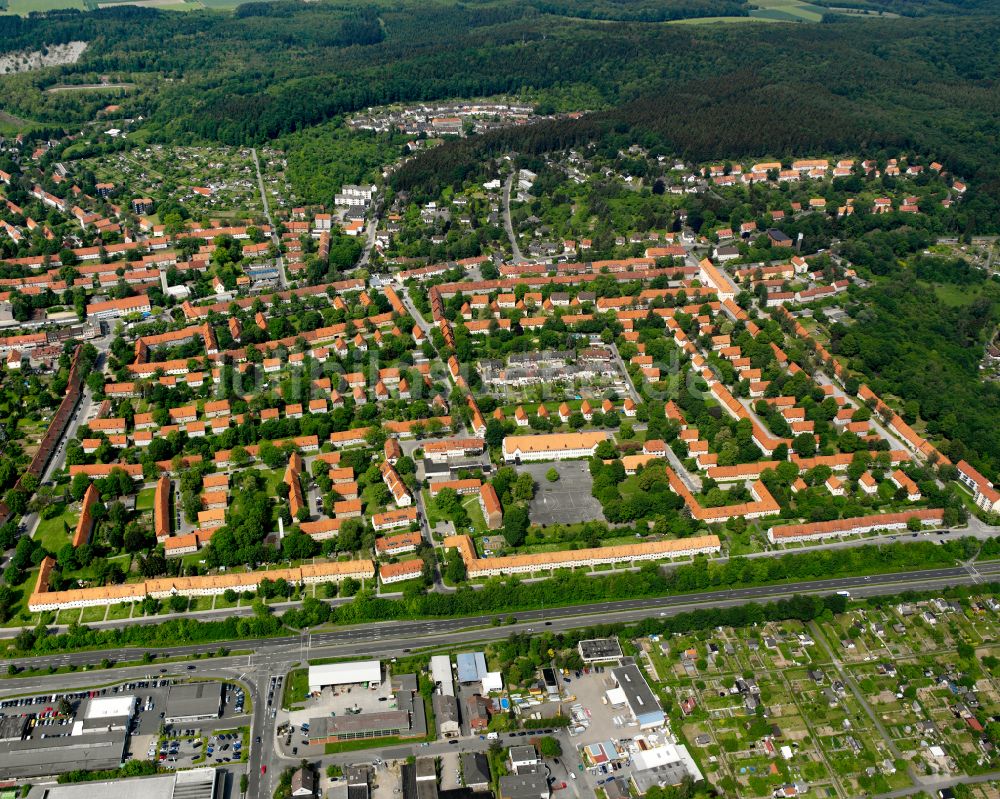 Bad von oben - Wohngebiet der Mehrfamilienhaussiedlung in Bad im Bundesland Niedersachsen, Deutschland