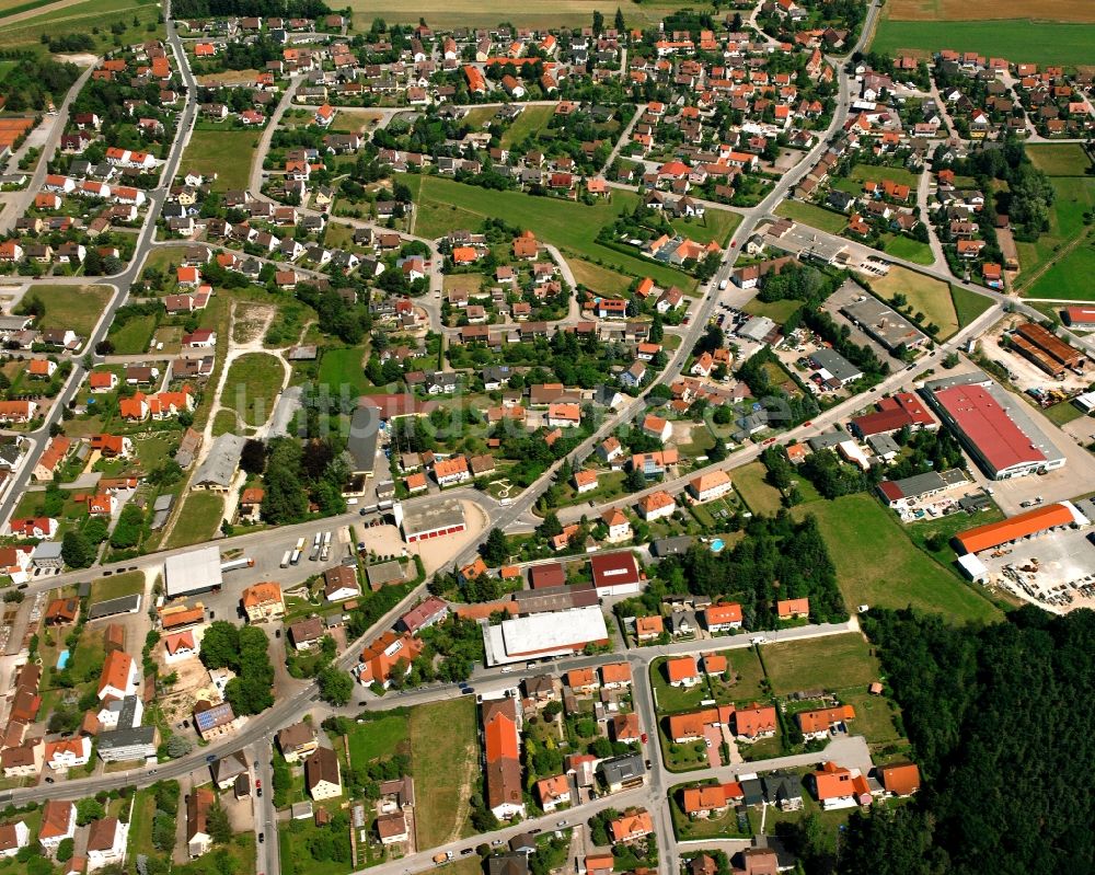 Bechhofen aus der Vogelperspektive: Wohngebiet der Mehrfamilienhaussiedlung in Bechhofen im Bundesland Bayern, Deutschland