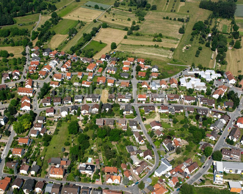 Berghausen aus der Vogelperspektive: Wohngebiet der Mehrfamilienhaussiedlung in Berghausen im Bundesland Baden-Württemberg, Deutschland