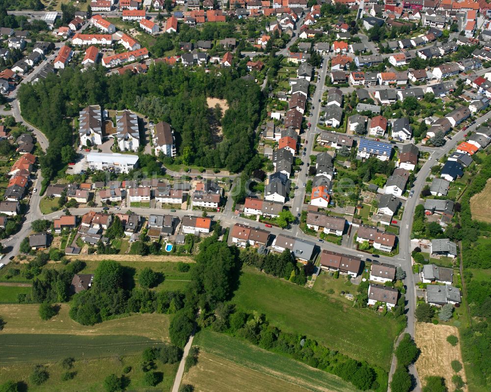 Berghausen von oben - Wohngebiet der Mehrfamilienhaussiedlung in Berghausen im Bundesland Baden-Württemberg, Deutschland