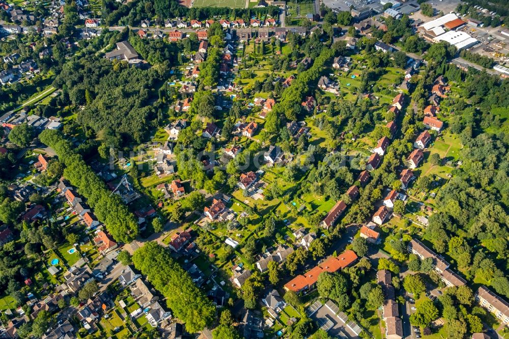 Luftbild Bottrop - Wohngebiet einer Mehrfamilienhaussiedlung in Bottrop im Bundesland Nordrhein-Westfalen