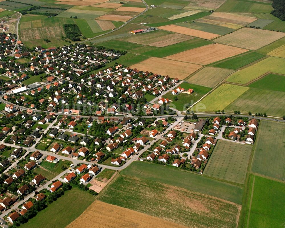 Luftbild Burgoberbach - Wohngebiet der Mehrfamilienhaussiedlung in Burgoberbach im Bundesland Bayern, Deutschland