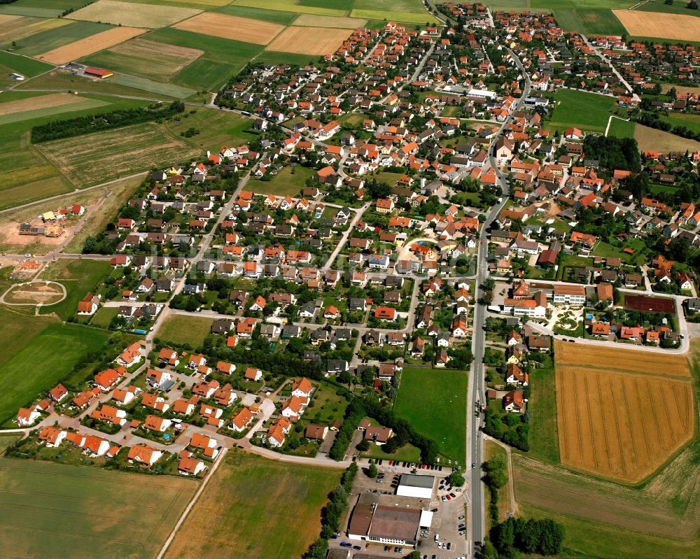 Luftbild Burgoberbach - Wohngebiet der Mehrfamilienhaussiedlung in Burgoberbach im Bundesland Bayern, Deutschland