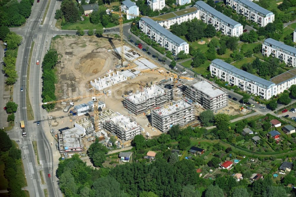 Luftbild Berlin - Wohngebiet einer Mehrfamilienhaussiedlung der degewo AG an der Joachim-Ringelnatz-Straße - Hans-Fallada-Straße - Cecilienstraße im Ortsteil Biesdorf in Berlin