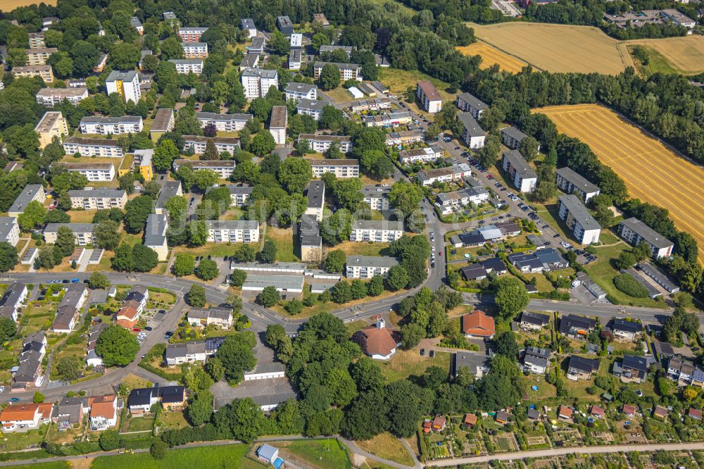 Luftaufnahme Dortmund - Wohngebiet der Mehrfamilienhaussiedlung in Dortmund im Bundesland Nordrhein-Westfalen, Deutschland