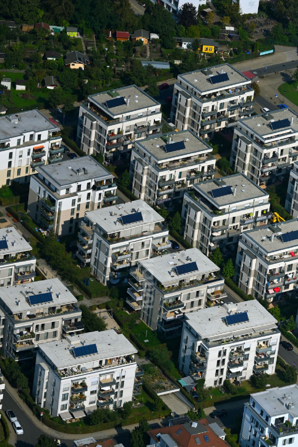 Dresden aus der Vogelperspektive: Wohngebiet der Mehrfamilienhaussiedlung in Dresden im Bundesland Sachsen, Deutschland