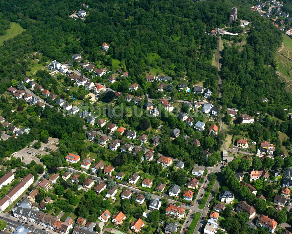 Durlach aus der Vogelperspektive: Wohngebiet der Mehrfamilienhaussiedlung in Durlach im Bundesland Baden-Württemberg, Deutschland