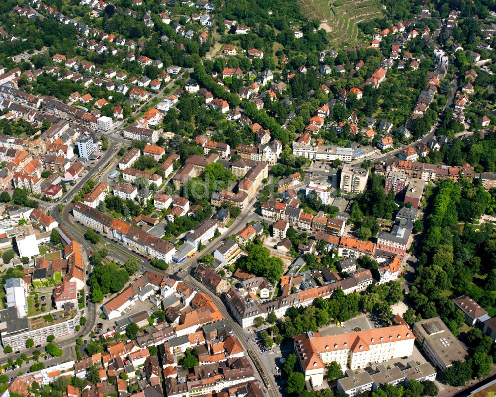 Durlach von oben - Wohngebiet der Mehrfamilienhaussiedlung in Durlach im Bundesland Baden-Württemberg, Deutschland