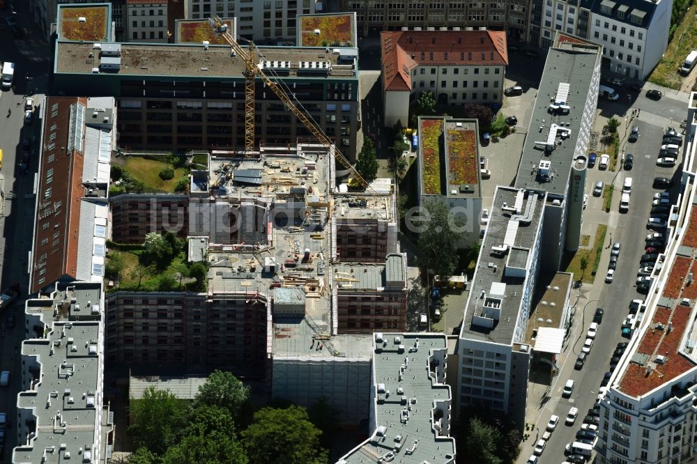 Berlin von oben - Wohngebiet der Mehrfamilienhaussiedlung Elisabeth-Mara-Straße - Wallstraße im Ortsteil Mitte in Berlin, Deutschland