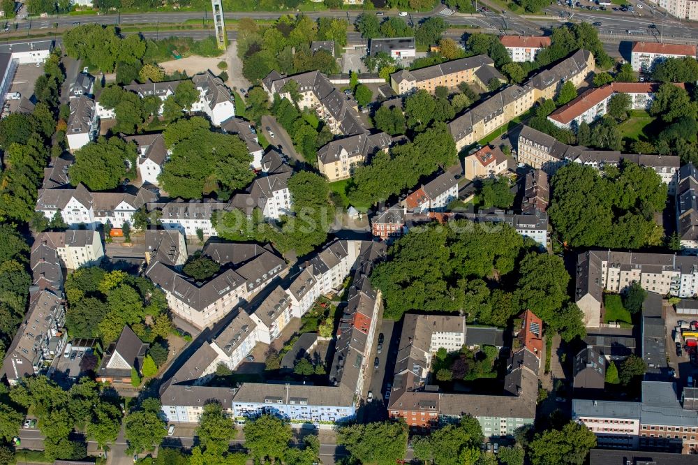 Luftaufnahme Essen - Wohngebiet der Mehrfamilienhaussiedlung Eltingviertel in Essen im Bundesland Nordrhein-Westfalen