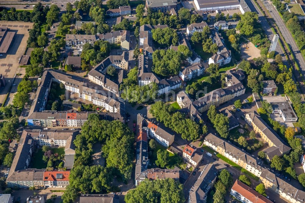 Luftaufnahme Essen - Wohngebiet der Mehrfamilienhaussiedlung Eltingviertel in Essen im Bundesland Nordrhein-Westfalen