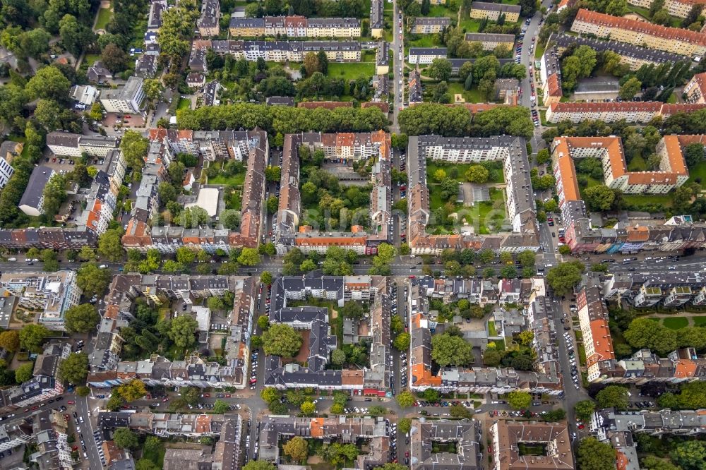 Dortmund aus der Vogelperspektive: Wohngebiet der Mehrfamilienhaussiedlung entlang der Arneckestraße in Dortmund im Bundesland Nordrhein-Westfalen, Deutschland