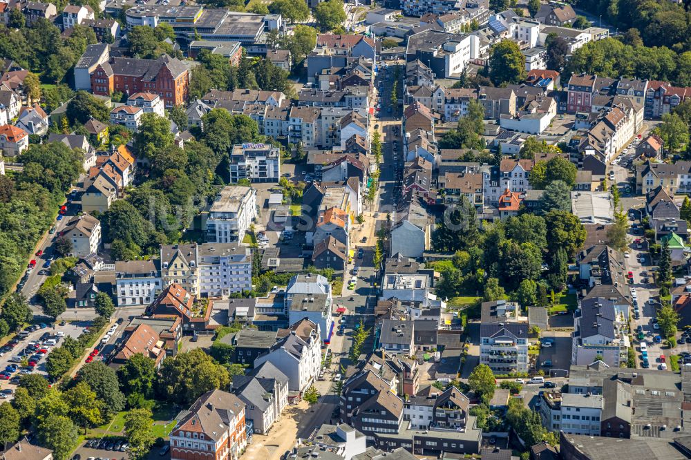 Luftaufnahme Gevelsberg - Wohngebiet der Mehrfamilienhaussiedlung entlang der Mittelstraße im Ortsteil Heck in Gevelsberg im Bundesland Nordrhein-Westfalen, Deutschland