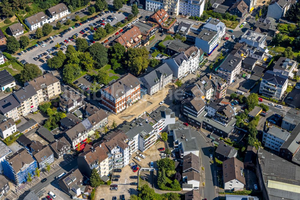 Gevelsberg von oben - Wohngebiet der Mehrfamilienhaussiedlung entlang der Mittelstraße im Ortsteil Heck in Gevelsberg im Bundesland Nordrhein-Westfalen, Deutschland