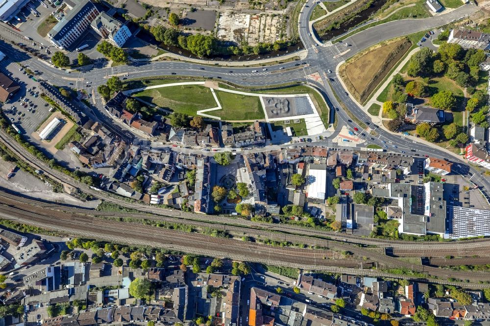 Luftaufnahme Hagen - Wohngebiet der Mehrfamilienhaussiedlung entlang der Wehringhauser Straße in Hagen im Bundesland Nordrhein-Westfalen, Deutschland